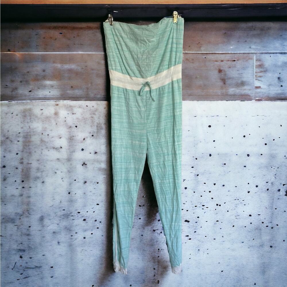 Fashion Nova Womens Jumpsuit Sz 1X Aqua Blaire Tube‎ Strapless Space Dye NEW - Picture 3 of 12